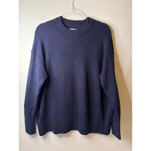 Aerie Navy Blue Plush Oversized Sweater Size Small